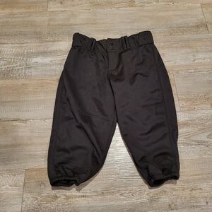 Kids Black Baseball Pants Knee Length Boys Size Medium